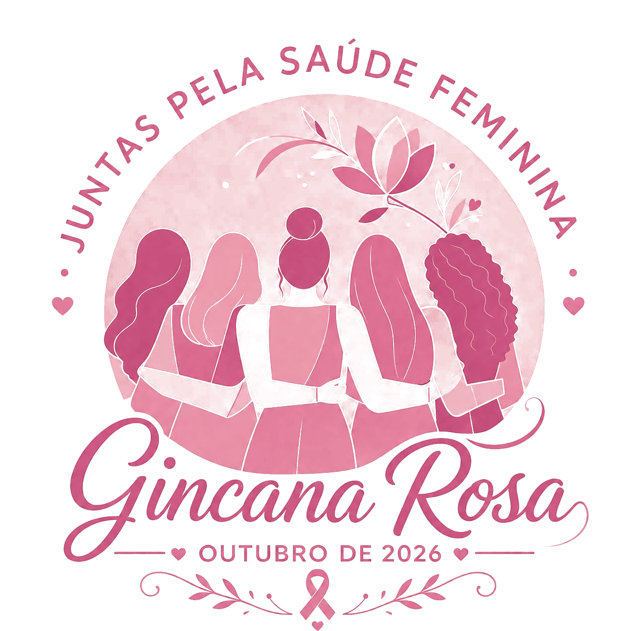 Logo da Gincana Rosa — Juntas pela Saúde Feminina, Outubro de 2026